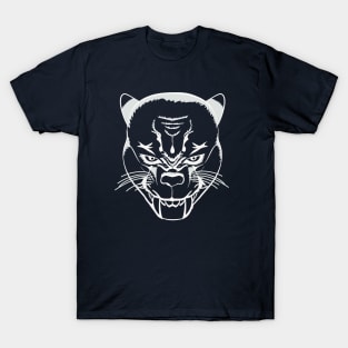 Evil Kitty Cat - Lineart White T-Shirt